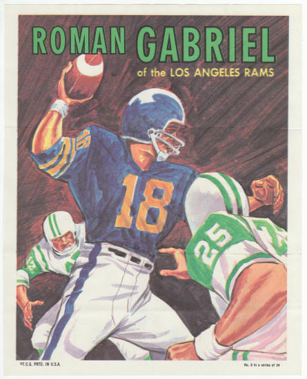 1970 Topps Insert Poster Roman Gabriel #3