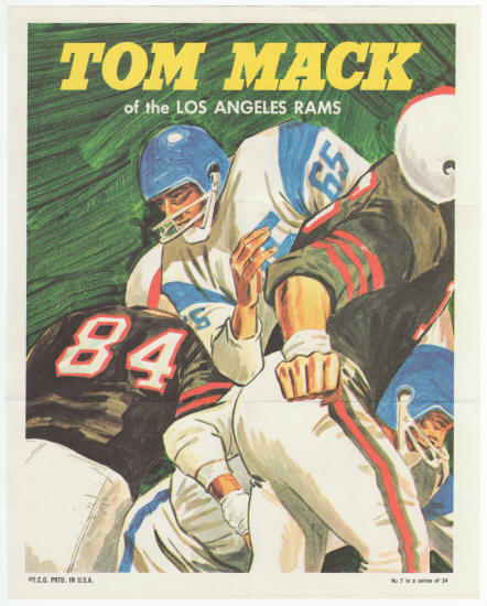 1970 Topps Insert Poster Tom Mack #7