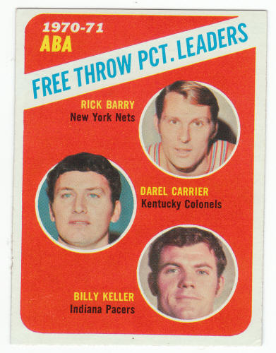 1971-72 Topps #149 ABA Free Throw Percentage Leaders Rick Barry