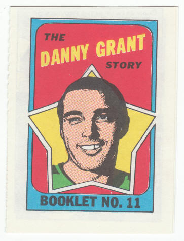 1971-72 Topps Hockey Booklet Danny Grant #11