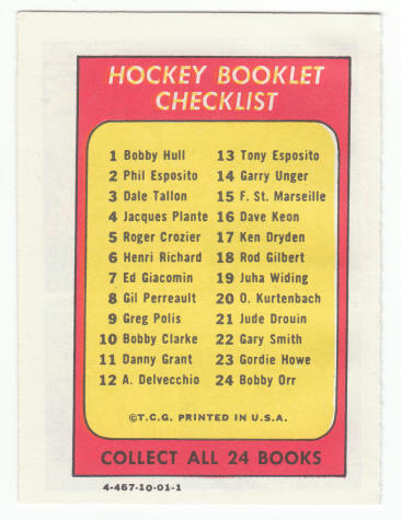 1971-72 Topps Hockey Booklet Garry Unger #14