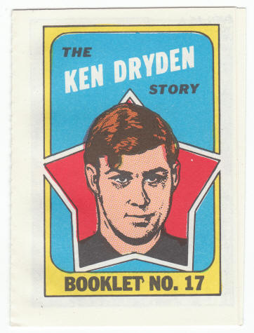 1971-72 Topps Hockey Booklet Ken Dryden Rookie #17