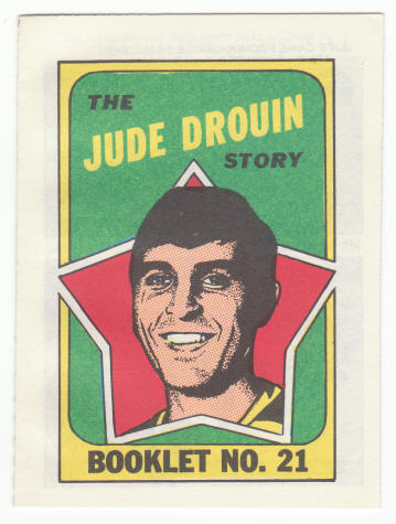 1971-72 Topps Hockey Booklet Jude Drouin #21