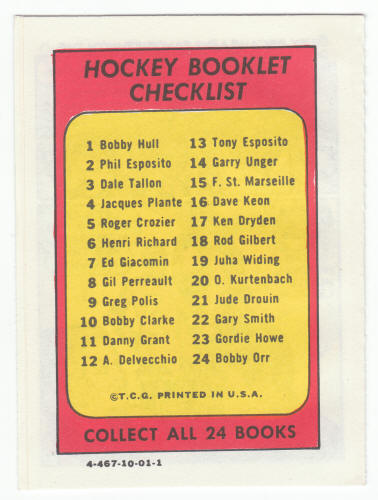 1971-72 Topps Hockey Booklet Gary Smith #22 back