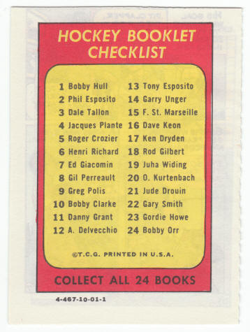 1971-72 Topps Hockey Booklet Gordie Howe #23