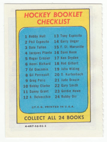 1971-72 Topps Hockey Booklet Roger Crozier #5