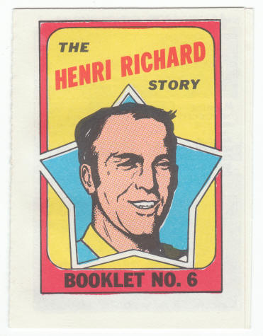 1971-72 Topps Hockey Booklet Henri Richard #6