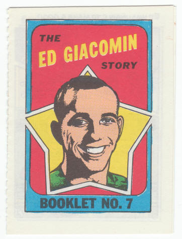 1971-72 Topps Hockey Booklet Ed Giacomin #7