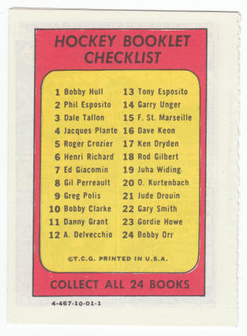 1971-72 Topps Hockey Booklet Ed Giacomin #7