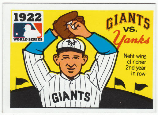 1971 Fleer 1922 World Series Card #20 Art Nehf front