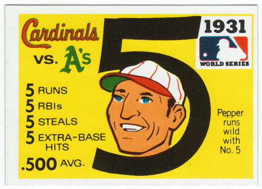 1971 Fleer 1931 World Series Card #29 Pepper Martin front