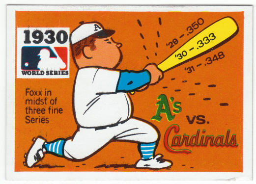 1971 Fleer 1930 World Series Card #28 Jimmy Foxx