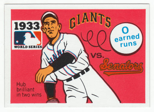 1971 Fleer 1933 World Series Card #31 Carl Hubbell