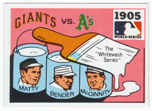 1971 Fleer 1905 World Series Card #3 Mathewson Bender McGinnity