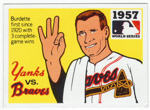 1971 Fleer 1957 World Series Card #55 Lew Burdette