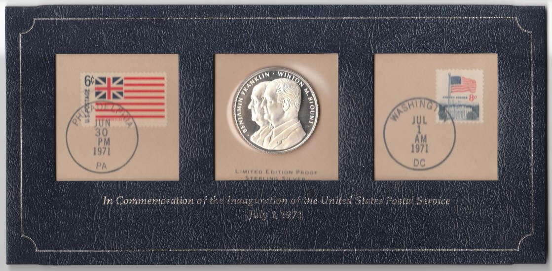 In Commemoration Of The Inauguration Of The USPS Silver Medal Stamps front
