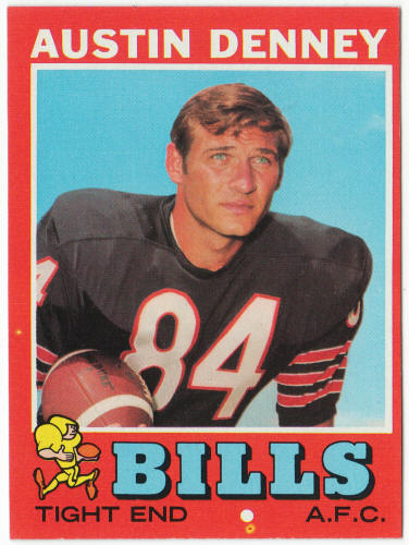 1971 Topps Football #187 Austin Denney Rookie Card