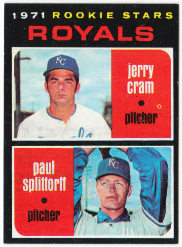 1971 Topps Baseball #247 Royals Rookies Jerry Cram Paul Splittorff