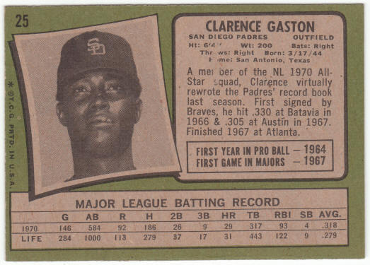 1971 Topps Baseball #25 Cito Gaston