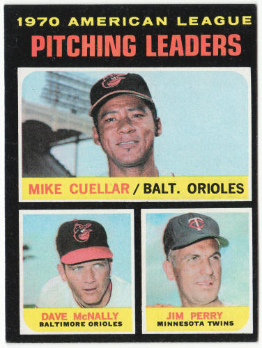 1971 Topps Baseball #69 AL Pitching Leaders front