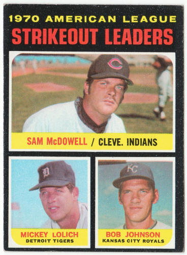 1971 Topps Baseball #71 AL Strikeout Leaders front