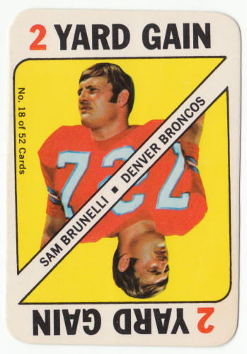 1971 Topps Football Insert Card 18 Sam Brunelli front