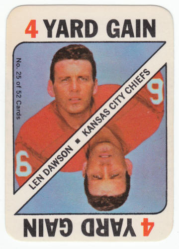 1971 Topps Football Insert Game Card Len Dawson #25