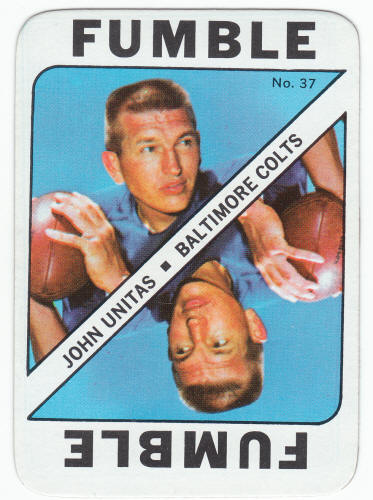 1971 Topps Football Insert Game Card Johnny Unitas #37
