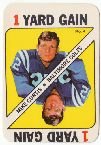 1971 Topps Football Insert Card 4 Mike Curtis front