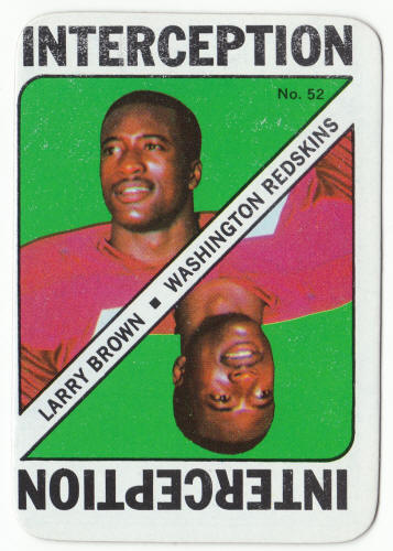1971 Topps Football Insert Card 52 Larry Brown front