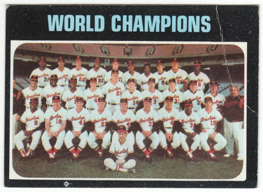 1971 Topps #1 Baltimore Orioles Team Card front