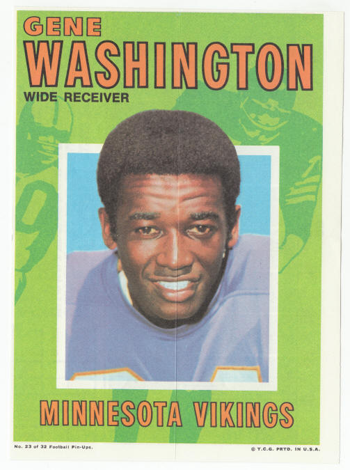 1971 Topps Insert Poster Gene Washngton front