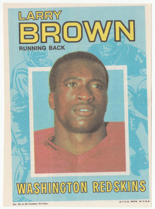 1971 Topps Insert Poster Larry Brown front