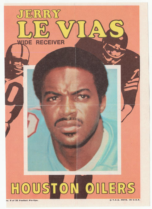 1971 Topps Insert Poster Jerry LeVias front
