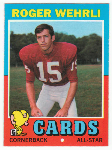 1971 Topps Football Roger Wehrli #188 rookie front