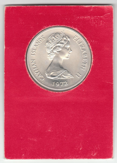 1972 Cayman Islands $25 Silver Coin Obverse
