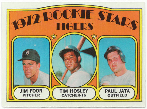 1972 Topps Baseball #257 Detroit Tigers Rookies Jim Foor Tim Hosley Paul Jata