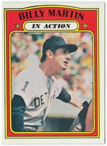 1972 Topps Baseball #34 Billy Martin In Action