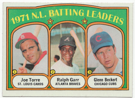 1972 Topps Baseball #85 NL Batting Leaders Joe Torre