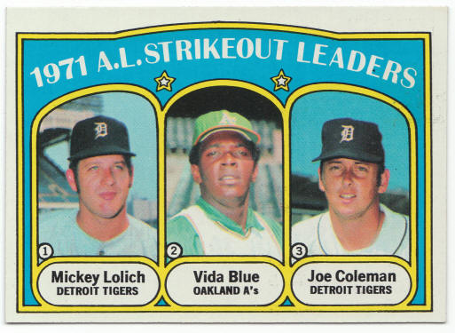 1972 Topps Baseball #96 AL Strikeout Leaders