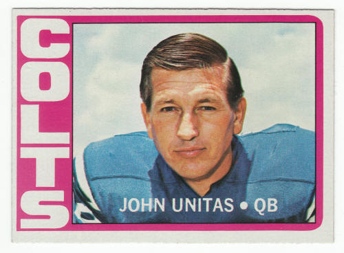 1972 Topps Johnny Unitas #165 Card front