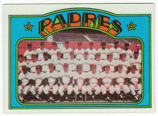 1972 Topps #262 San Diego Padres Team Card front