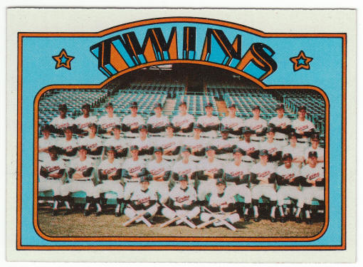 1972 Topps #156 Minnesota Twins Team front