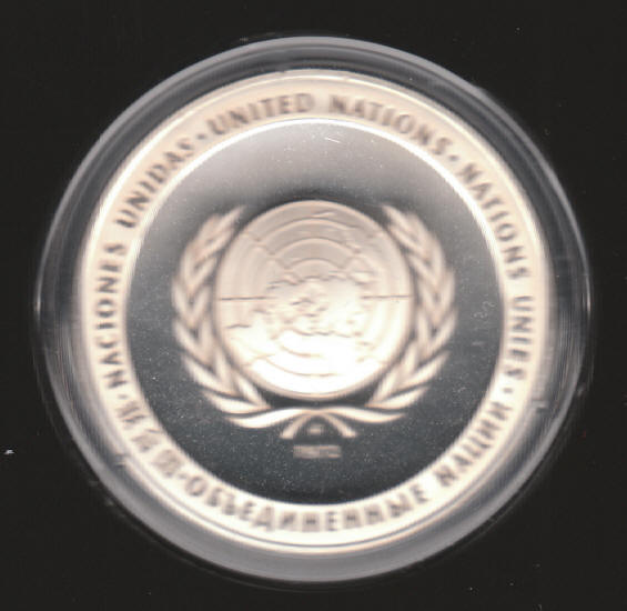 1972 United Nations Peace Medal Sterling Silver Proof Obverse