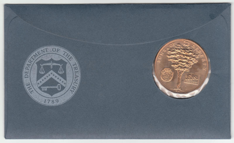 1972 American Revolution Bicentennial Commemorative Medal First Day Cover back