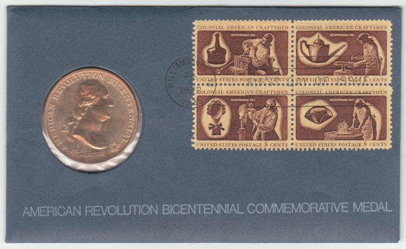1972 American Revolution Bicentennial Commemorative Medal First Day Cover front