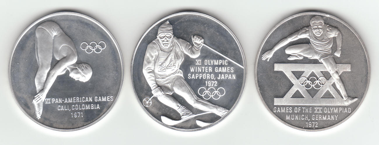 1972 Olympics XX Olympiad Sterling Silver Proofs obverse