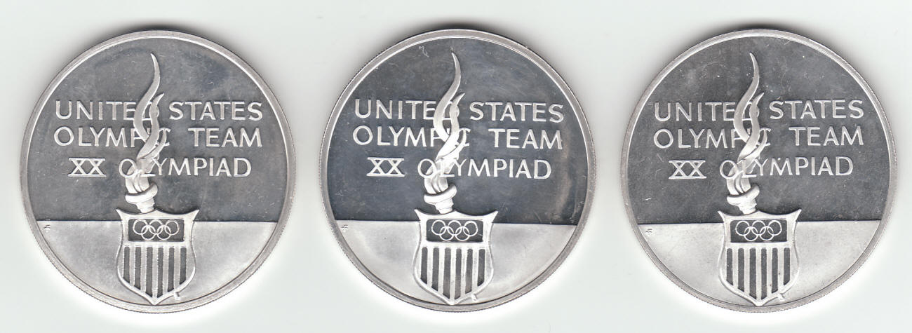 1972 Olympics XX Olympiad Sterling Silver Proofs reverse