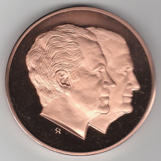 1973 Nixon Agnew Inaugural Bronze Medal obverse