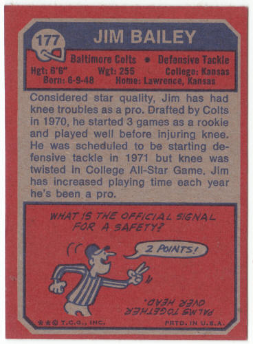 1973 Topps #177 Jim Bailey